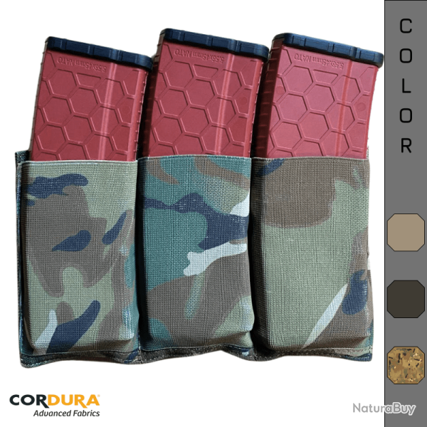 Porte Chargeur Triple "FAST FIT" (Cordura� / Ten-Speed U.S) - HONOR� MULTICAM