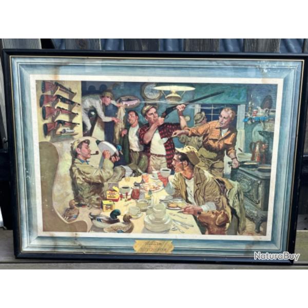 Introuvable v�ritable carton ancien publicitaire winchester d �poque  armurerie  dat� 1954collection