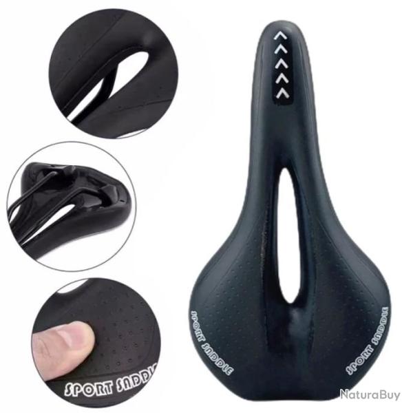 Selle de V�lo Confortable en Gel Unisexe Si�ge de V�lo Route, Montagne VTT Noir