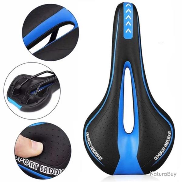 Selle de V�lo Confortable en Gel Unisexe Si�ge de V�lo Route, Montagne VTT Bleu