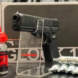 Pack Pr&ecirc;t &agrave; tirer PISTOLET "GLOCK 17 GEN5" - CO2 - Calibre BB/4,5MM