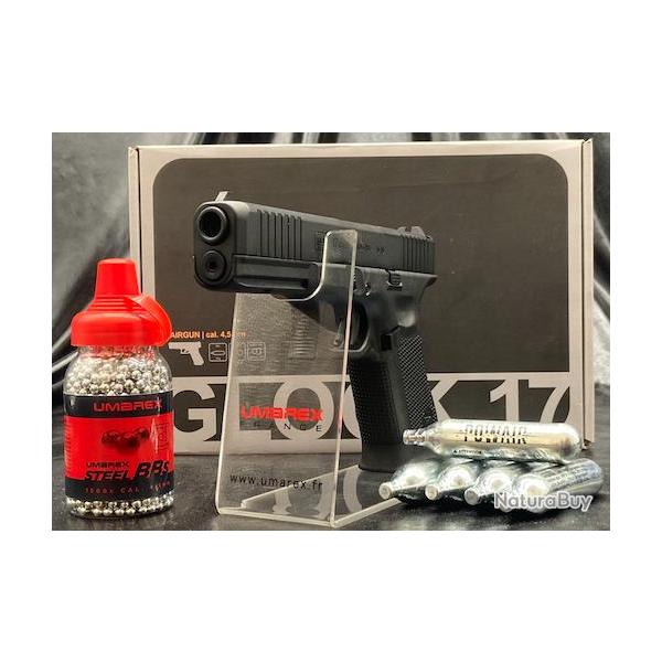 Pack Pr�t � tirer PISTOLET "GLOCK 17 GEN5" - CO2 - Calibre BB/4,5MM