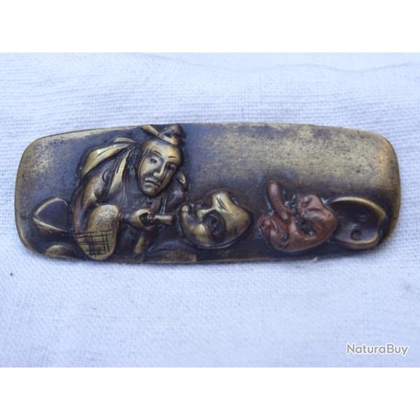 japon142) lot = tr�s bel ornement rectangulaire  ovalis�e de saya  = voir photos et description