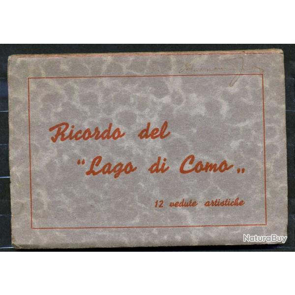 Carte postale ancienne, Italie, panorama du lac de Coma, ensemble complet 12 pi�ces 1900's