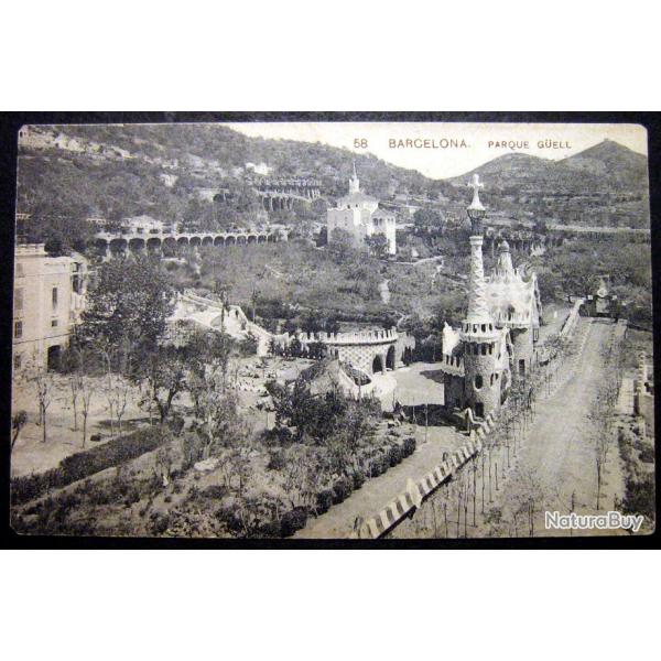 Carte postale ancienne, Espagne, Parc G�ell de Barcelone 1900's