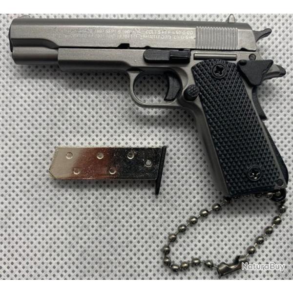 COLT 1911 Gris Fonc� Military avec 1 chargeur, 1 munition + Boite Offerte (Miniature - �chelle 1:3)