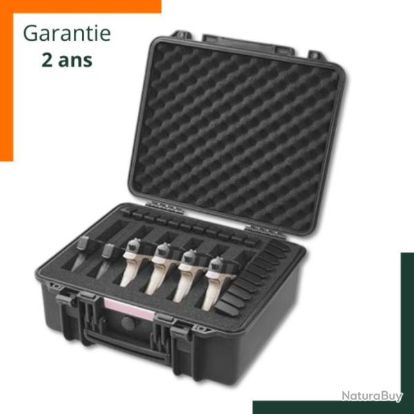 Malette de transport pour 6 armes de poing - Antichoc - IP67 - TSA - Mousse pr�d�coup�e - Noir