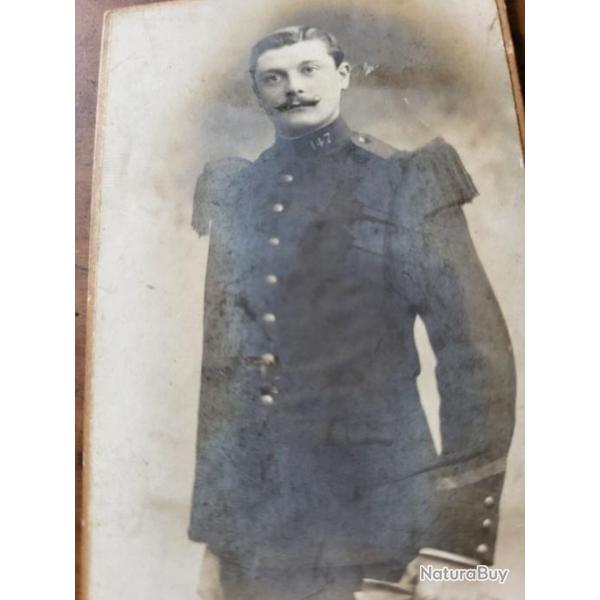 Ancienne photo Militaire format CV 147 �me H Durand Sedan