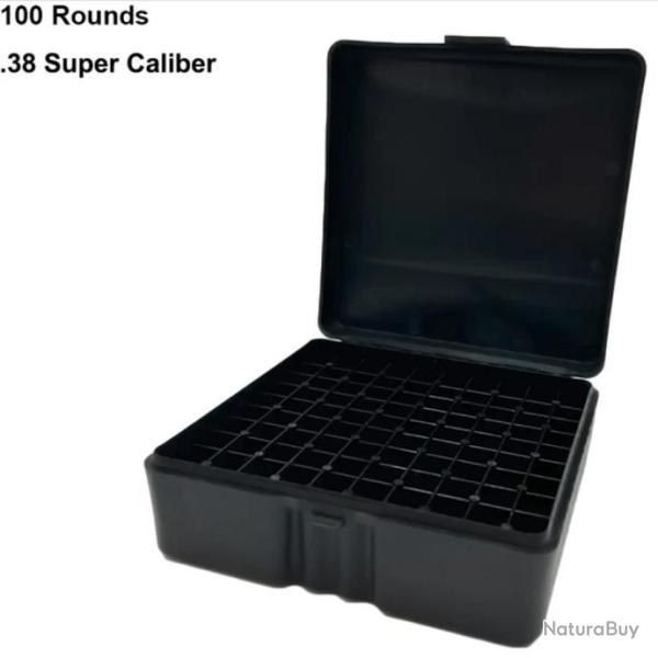 Bo�te de Rangement pour Munitions 100 Emplacements Porte-Cartouches Portable pour 9mm/.223/.38 Noir
