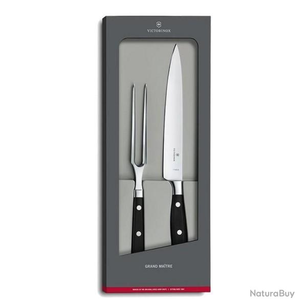 Coffret d�couper forg� "Grand Ma�tre" (2 pi�ces), Manche P.O.M. [Victorinox]