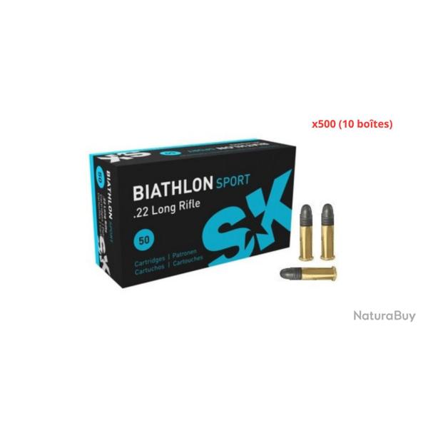 MUNITIONS SK CALIBRE 22LR BIATHLON SPORT 40gr - 2.6g x500 