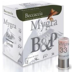 CARTOUCHES B&P MYGRA BECACCIA CAL 12/70 34 GR BG N&deg;8 1/2