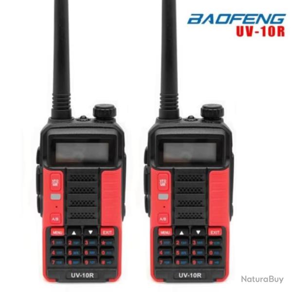 2x BAOFENG UV-10R 10W double bande VHF UHF talkies-walkies longue port�e FM Radio bidirectionnelle