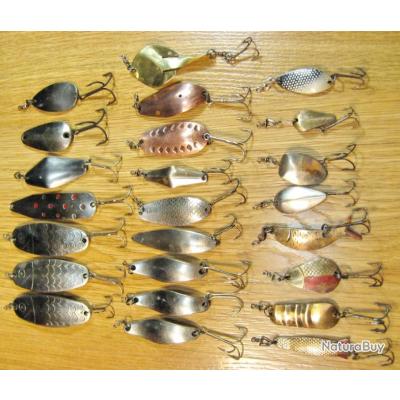 pêche lot de 40 cuillères anciennes Mepps, Aglia ,Snop, Celta