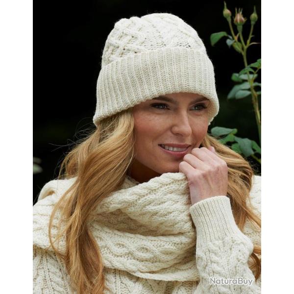 Echarpe laine m�rinos chaude et longue blanc �cru