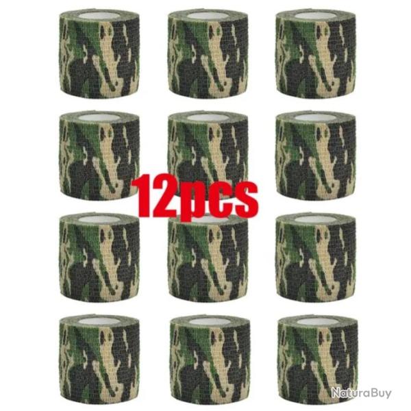 ruban Camouflage Auto-Adh�sif Imperm�able Bandage Armes Lunettes 10 cm X 4,8 m camouflage 12 pi�ces