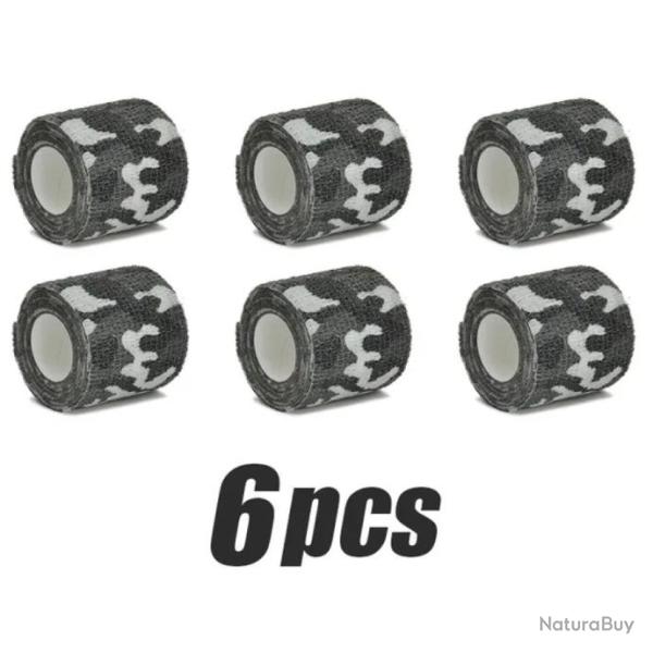 ruban Camouflage Auto-Adh�sif Imperm�able Bandage Armes Lunettes 5 cm X 4,8 m Camo noir 6 pi�ces