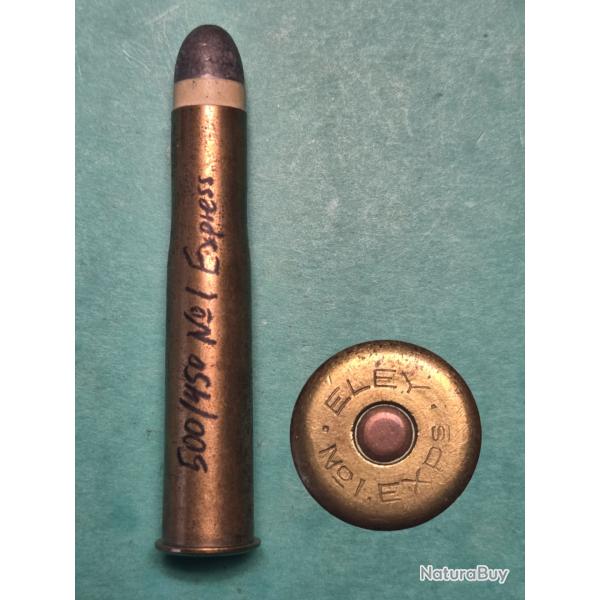 Une cartouche de Chasse 500/450 Express No 1 Balle plomb  calpin�e