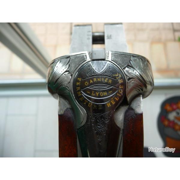 vends joli  fusil juxtapos�  artisanal GARNIER a LYON calibre 16,seconde signature en tres bon etat.