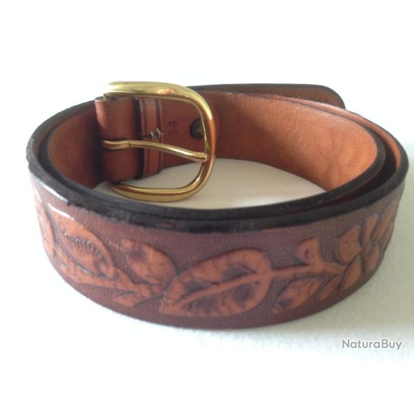 Ceinture Cuir Repouss� Western USA Taille 34'' ou 84 � 93 centim�tres