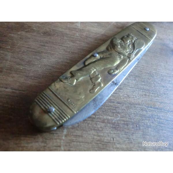 ancien couteau de poche  pliant marquage " cl� a molette "