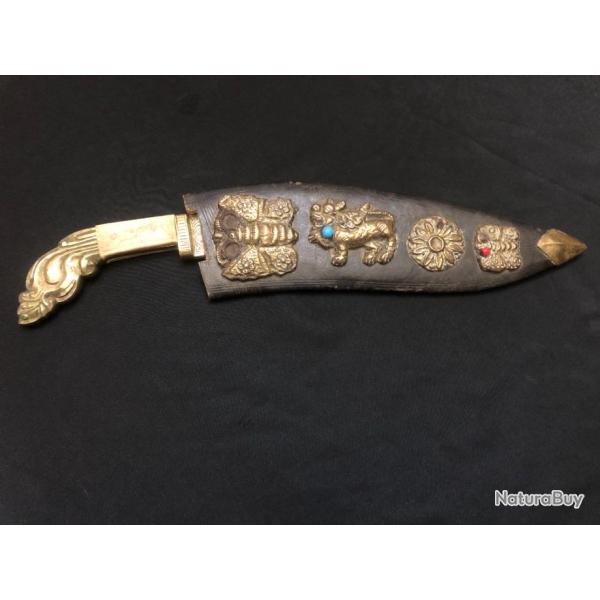 grand poignard couteau piha kaetta de ceremonie du sri lanka