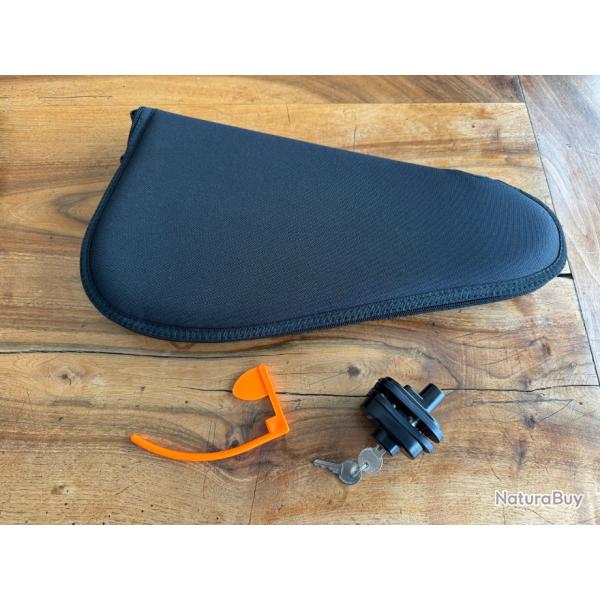 Pack Housse �tui LARGE pour Pistolet / Revolver + Verrou de pontet clef + Drapeau de chambre