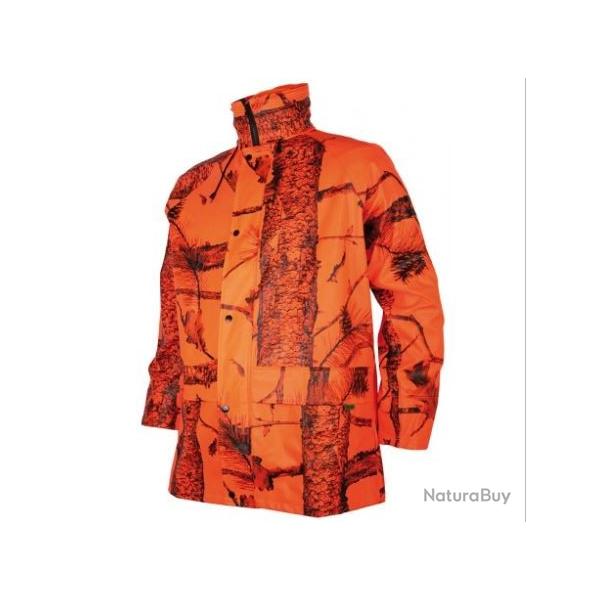 VESTE CHASSE DE PLUIE TREELAND CAMO ORANGE T425