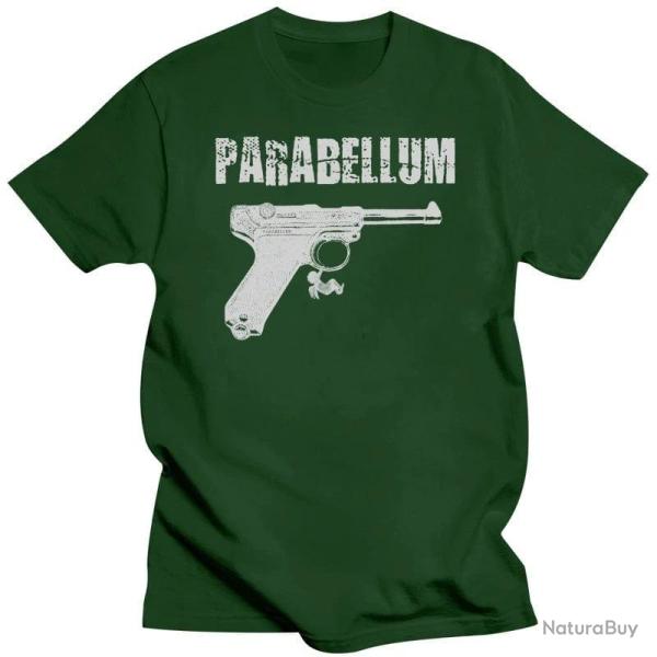 T shirt Luger Parabellum 9mm noir Vert