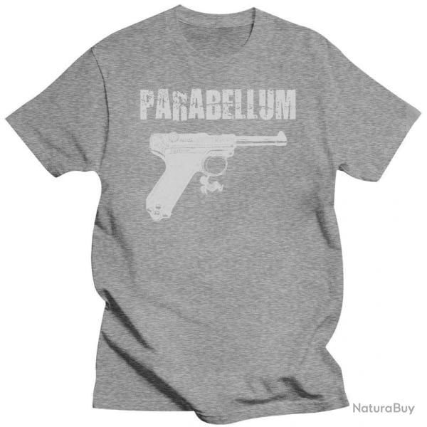 T shirt Luger Parabellum 9mm noir Gris