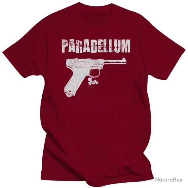 T shirt Luger Parabellum 9mm noir Rouge