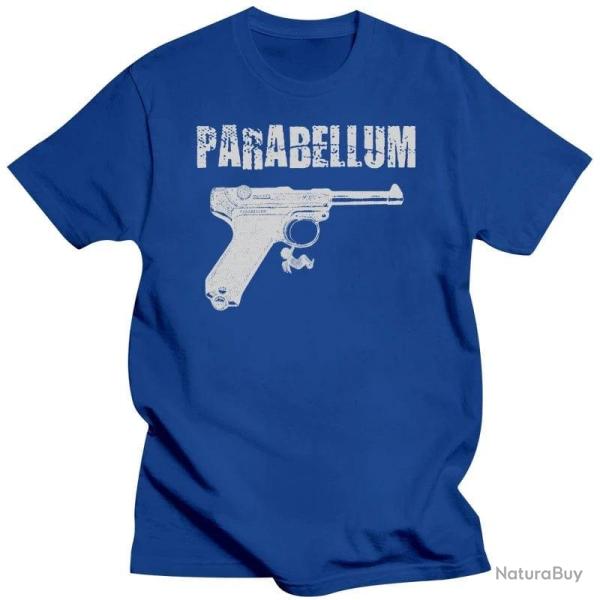 T shirt Luger Parabellum 9mm noir Bleu