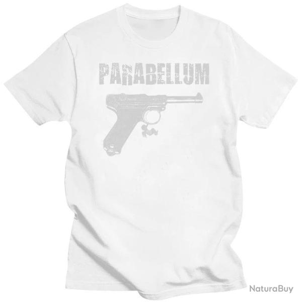 T shirt Luger Parabellum 9mm noir Blanc
