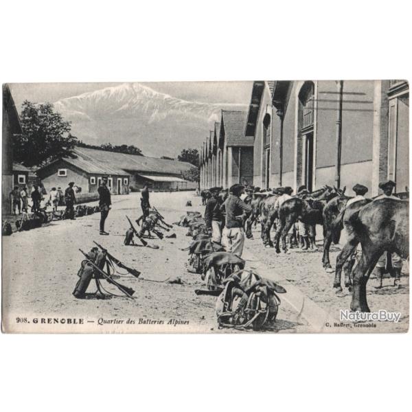 CPA MILITARIA  -  GRENOBLE  -   QUARTIER DES BATTERIES ALPINES