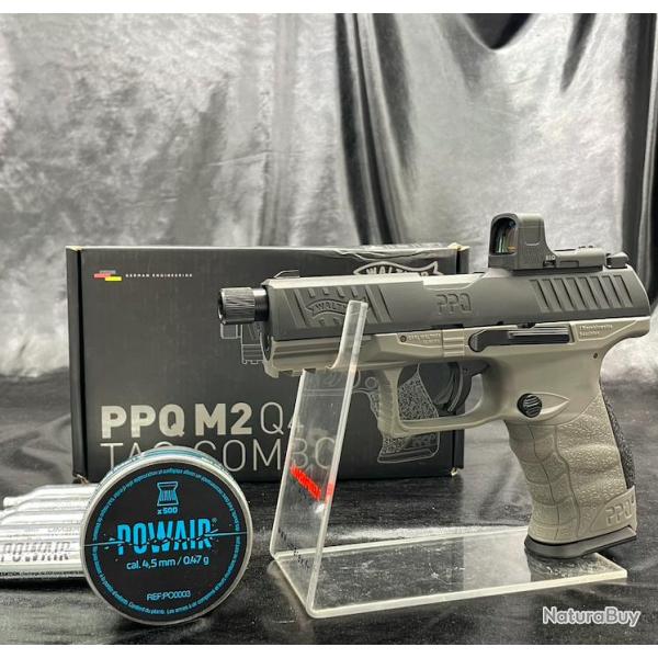 Pack pr�t � tirer PISTOLET "WALTHER PPQ M2" - Q4 TAC COMBO 4,6'' - Plombs 4.5MM AVEC VISEUR RDS 8