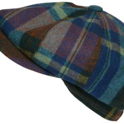 Beret Casquette Gavroche Bleue et Verte en Laine Charly Taille unique Bleu