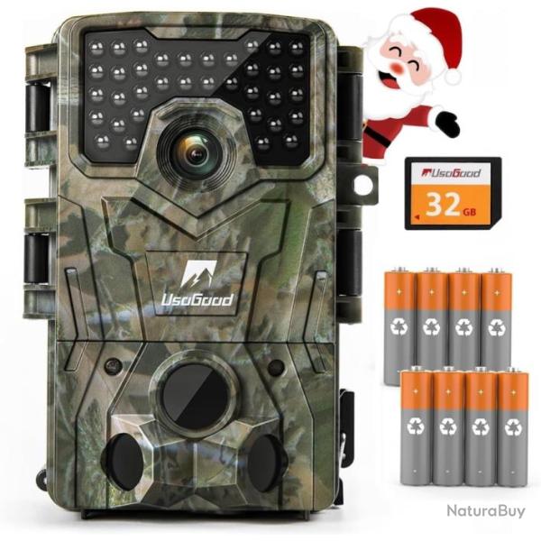 Cam�ra de Chasse 36MP 4K HD 30fps Infrarouge Grand Angle 120� IP66 Batterie + carte 32GB