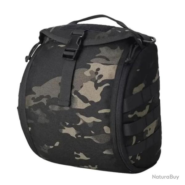 Sac Tactique pour Casque avec Syst�me MOLLE et Boucle � D�gagement Rapide Noir Camouflage