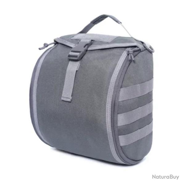 Sac Tactique pour Casque avec Syst�me MOLLE et Boucle � D�gagement Rapide Gris