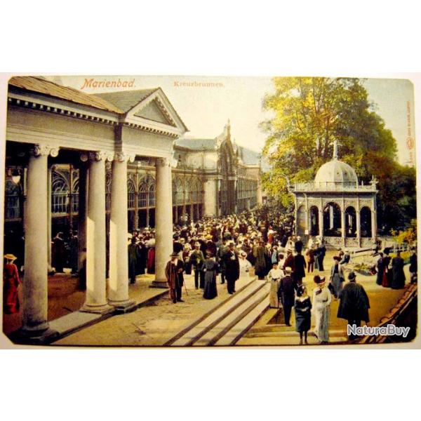 Carte postale ancienne Czech Republic- Marienbad Kreuzbrunnen 1900's