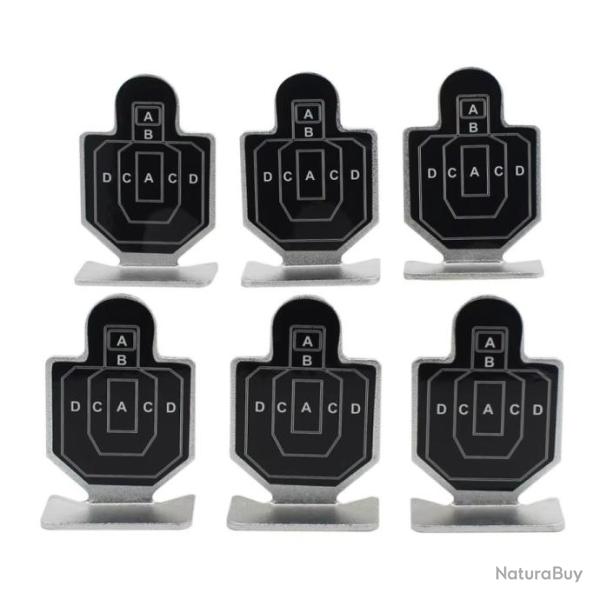 6 Cibles m�talliques noires pour entrainement au tir 62 x 42 mm