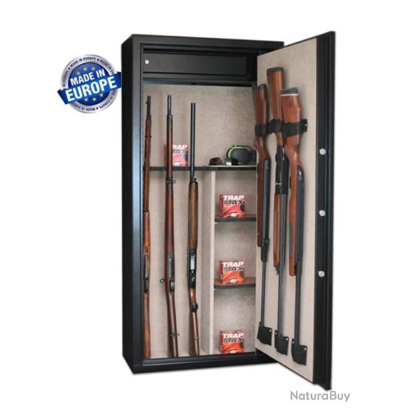 Armoire forte INFAC CLASSIC 14 armes - 11 avec lunette + 3 dans la porte