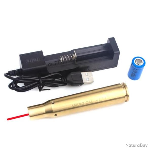 Cartouche laser de r�glage calibre 50 BMG - Rouge avec batterie et chargeur