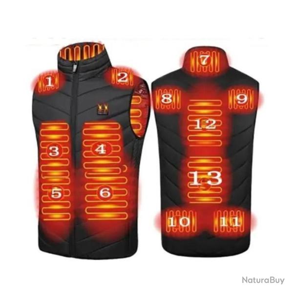 Veste chauffante d'hiver �lectrique pour homme - 13 zones chauffantes - PROMO LIMIT�E