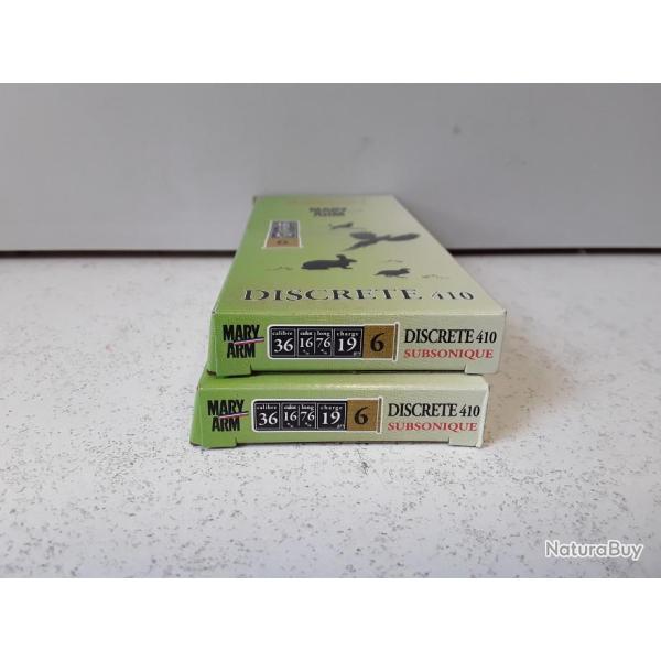 LOT DE 5  BOITES  DE CARTOUCHES MARY ARM DISCRETE CAL410 SUBSONIQUE P6