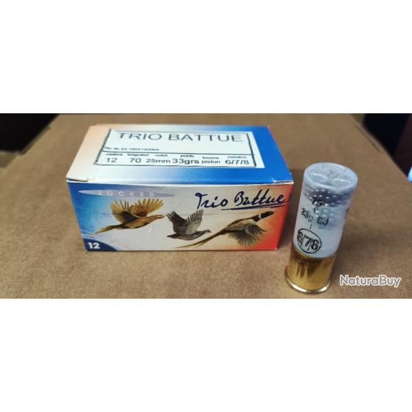 10 CARTOUCHES CAL 12/70 - TRIO BATTUE 33GR - N� 6/7/8 - NEUF