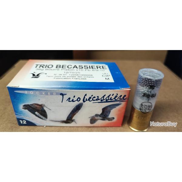 10 CARTOUCHES CAL 12/70 - TRIO BECASSIERE 36GR - N� 8/9/10 - NEUF