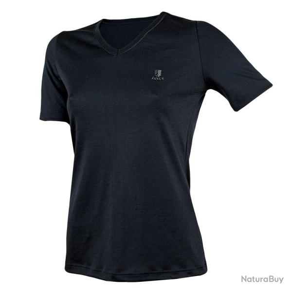 Tee shirt femme col V pure laine m�rinos noir noir XL (extra large)