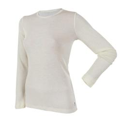 Maillot pure laine m&eacute;rinos noir manches longues femme Noir ou &eacute;cru blanc &eacute;cru 2XL