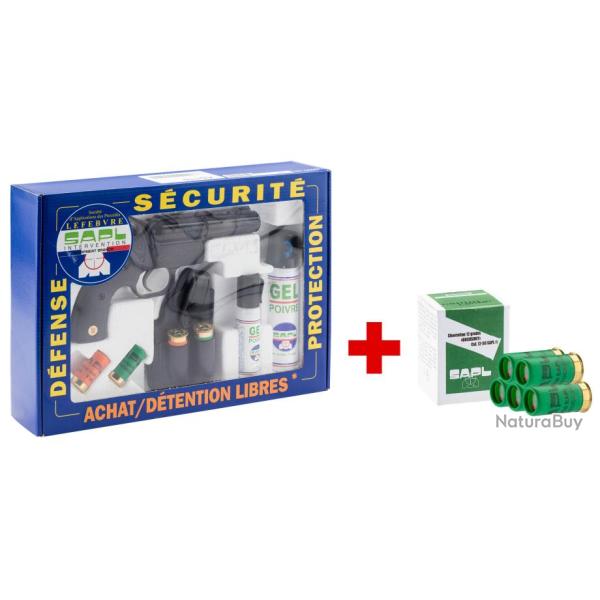 SAPL - Pack s�curit� pistolet Gomm-Cogne GC27 SAPL + bo�te 5 cartouches chevrotine 12/50